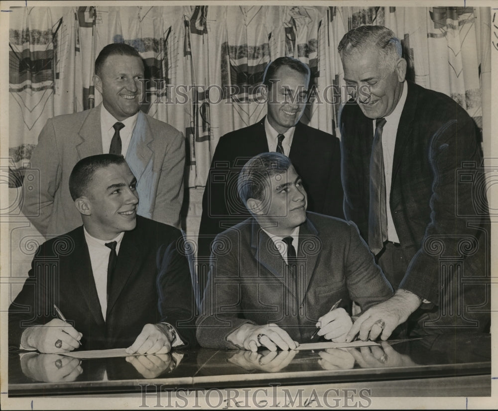 1964 Football Players Tommy Morel and Kenny Newfield with Others - Historic Images