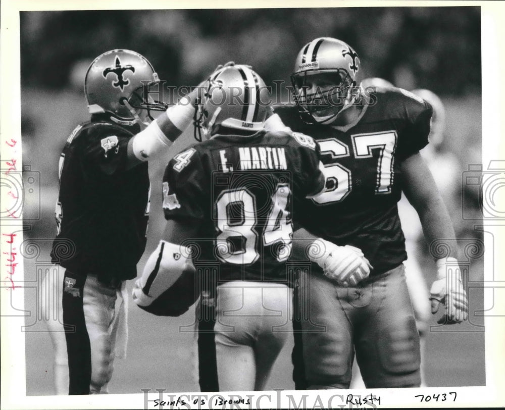 1991 Press Photo New Orleans Saints Football: Steve Walsh, Eric Martin, Other - Historic Images