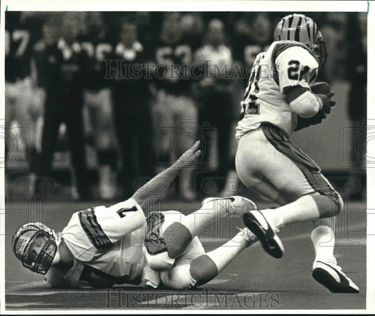 1984 Press Photo Bengal Football Players Boomer Esiason and James Brooks - Historic Images