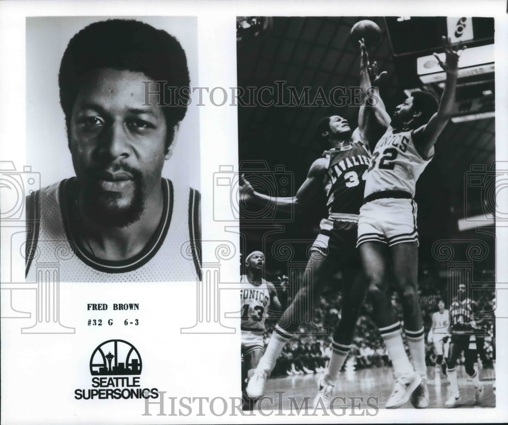 1978 Press Photo Seattle Supersonics Basketball Player Fred Brown #32, Guard- Historic Images