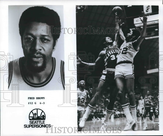 1978 Press Photo Seattle Supersonics Basketball Player Fred Brown