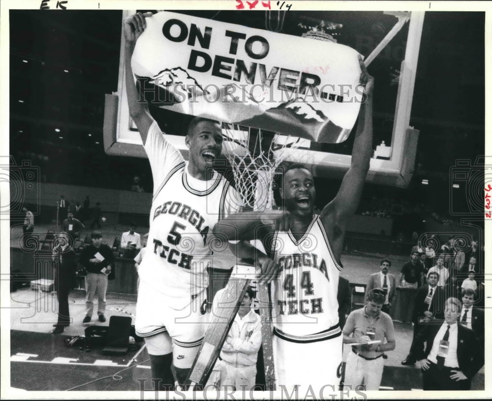 1990 Press Photo Georgia Techs Karl Brown and Johnny McNeil, Basketball Players - Historic Images