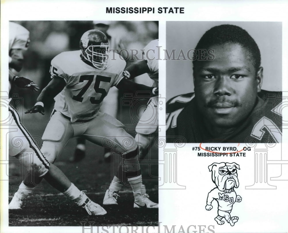 Press Photo Rickey Byrd, Mississippi State Football Player - nos07374 - Historic Images