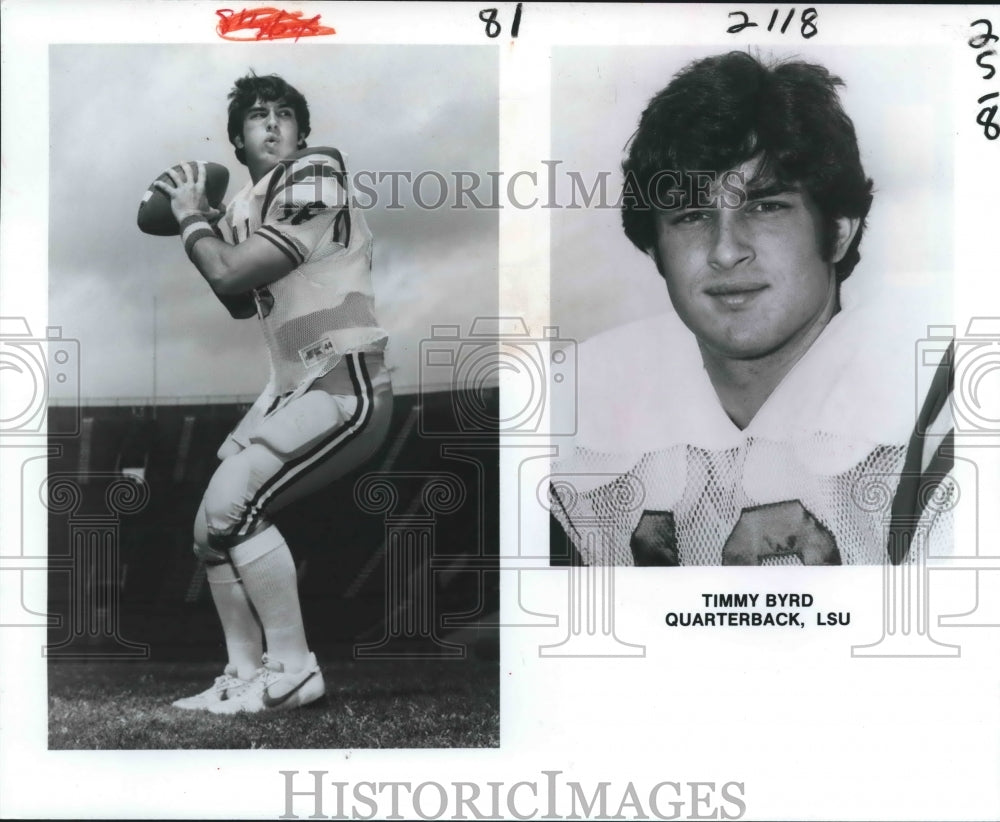 1983 Press Photo Timmy Byrd, Louisiana State University Football Quarterback- Historic Images