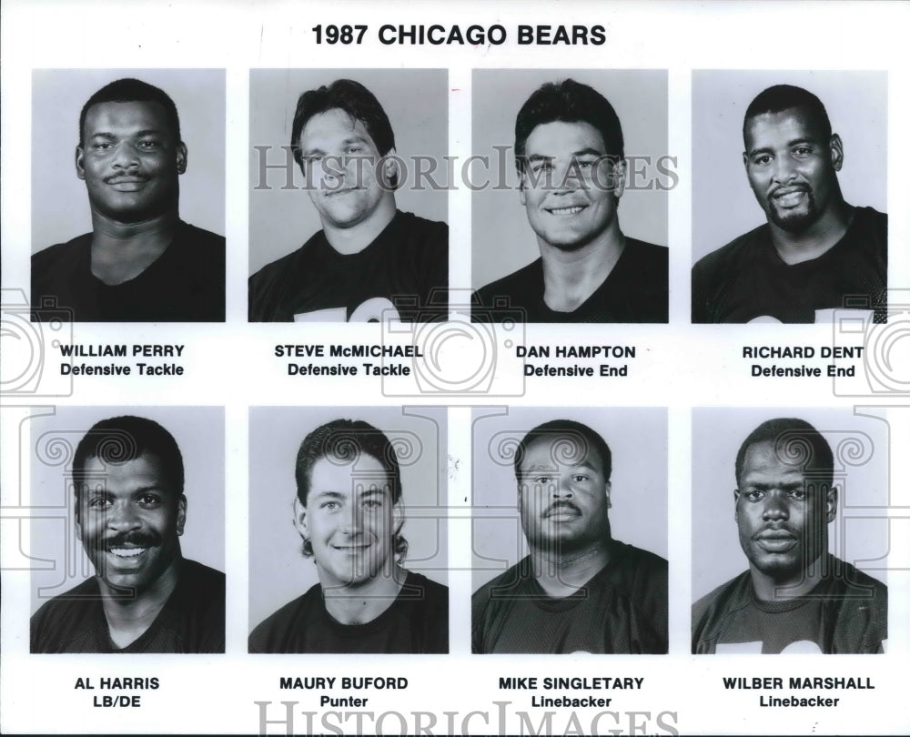 1987 Press Photo Chicago Bears Football Players - nos07391 - Historic Images