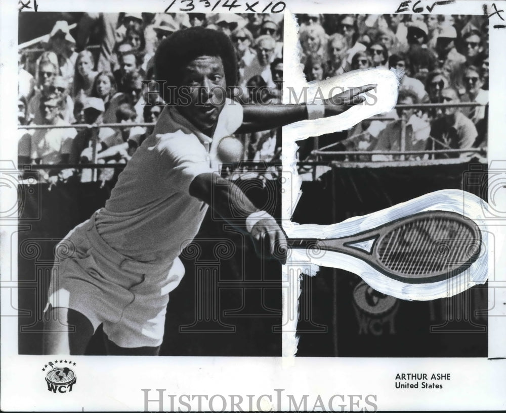 1979 Press Photo Tennis Player Arthur Ashe in Tennis Match at Festival - Historic Images