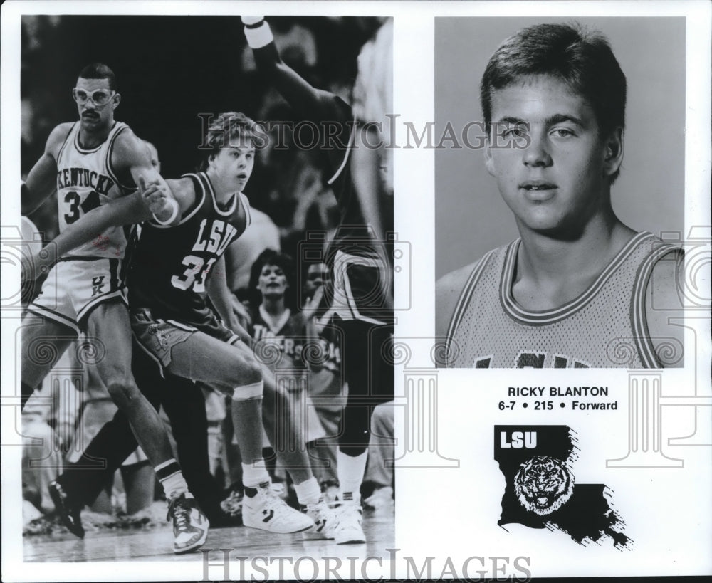 1989 Press Photo Louisiana State University Basketball Player Ricky Blanton, 6-7 - Historic Images