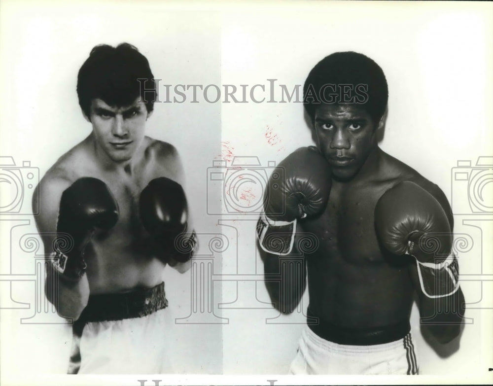 1984 Press Photo Boxers John Collins and Alex &quot;The Bronx Bomber&quot; - nos07730 - Historic Images