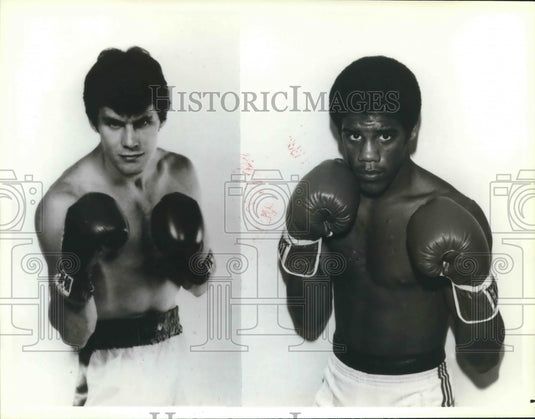 1984 Press Photo Boxers John Collins and Alex "The Bronx Bomber" - nos07730 - Historic Images