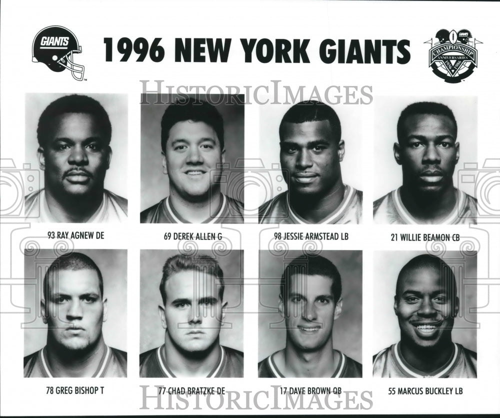 1996 Press Photo New York Giants Football Players - nos07984 - Historic Images