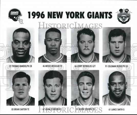 1996 Press Photo New York Giants Football Players - nos07988 - Historic Images