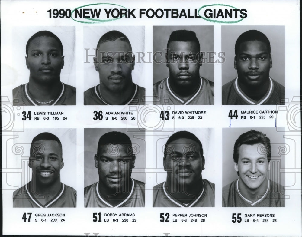 1990 Press Photo New York Giants Football Players - nos07991- Historic Images