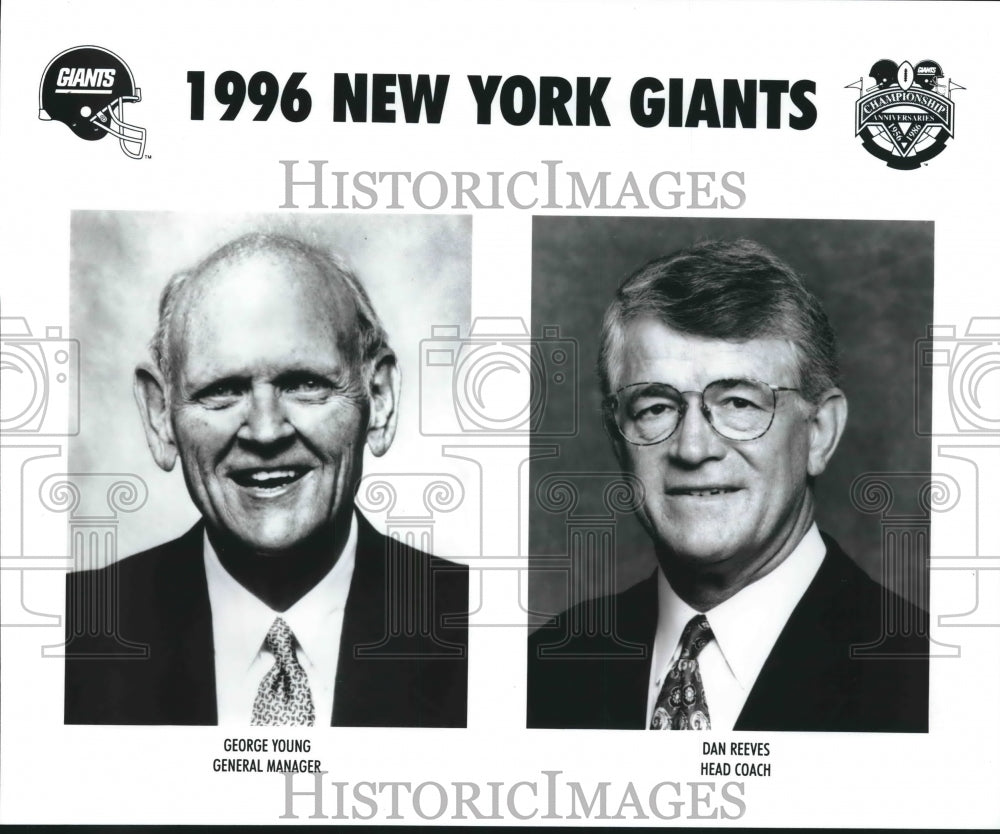 1996 Press Photo New York Giants Football Staff, George Young, Dan Reeves - Historic Images