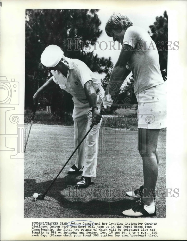 1976 Press Photo JoAnne Carner and her longtime instructor Gardner Dickinson- Historic Images