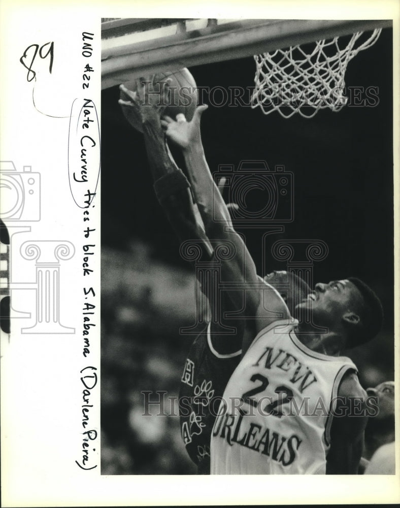 1988 Press Photo New Orleans Basketball Player Nate Curry Others In G 1988-press-photo-new-orleans-basketball-player-nate-curry-others-in-g