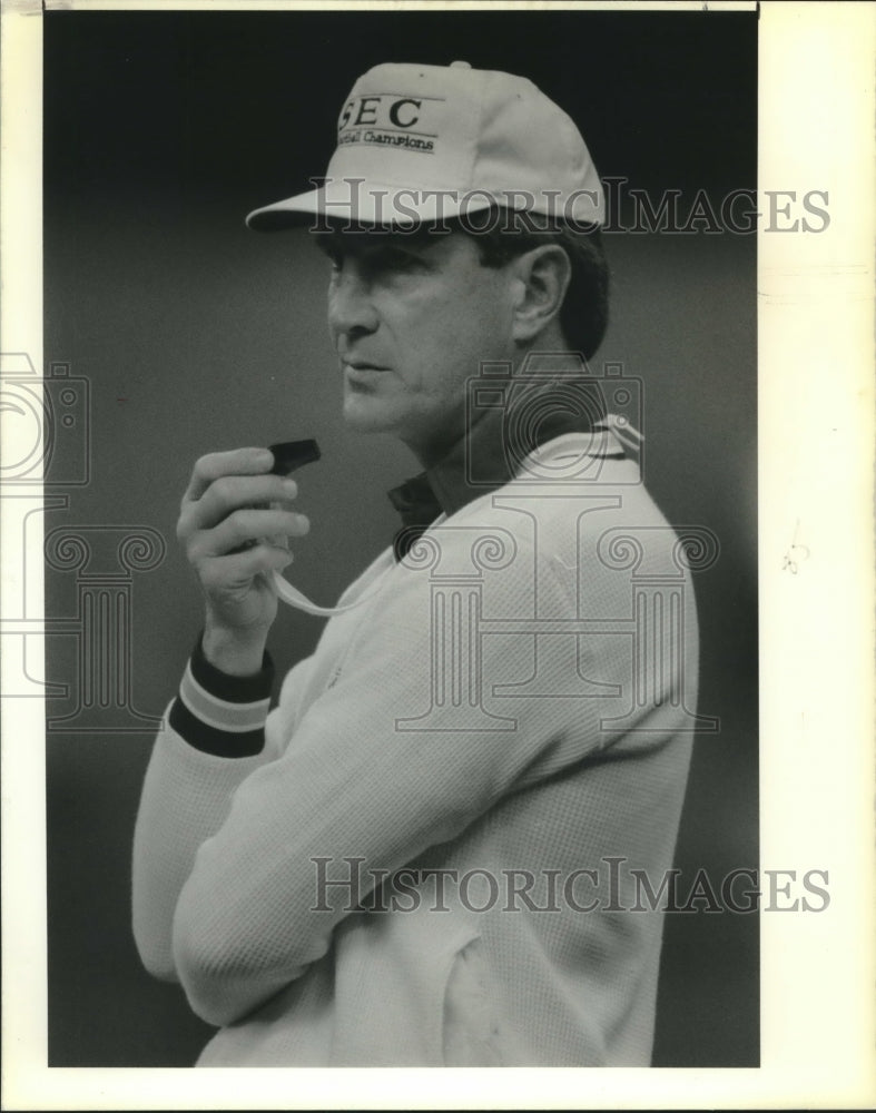 1989 Press Photo Football Coach Bill Curry - nos08714 - Historic Images