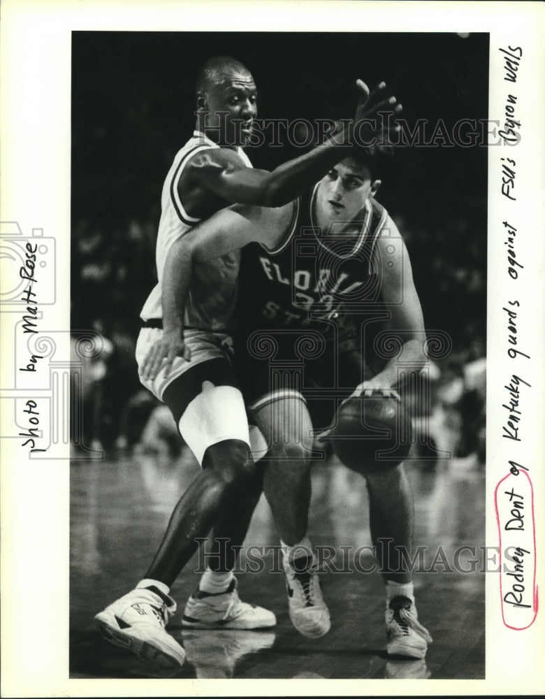 1993 Press Photo Rodney Dent, Kentucky Basketball Player at Florida State Game - Historic Images