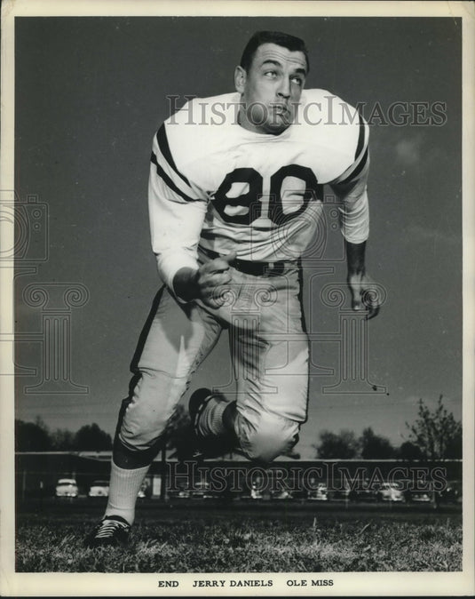 Press Photo Jerry Daniels, Ole Miss Football Player - nos08957 - Historic Images