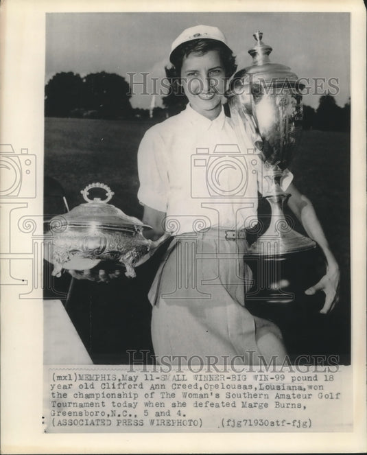 Press Photo Golfer Clifford Ann Creed, Women's Southern Amateur Golf Champion- Historic Images
