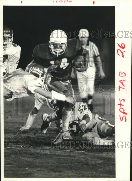 1987 Press Photo Kirk Davenport, Fortier Football Player at Slidell Game- Historic Images