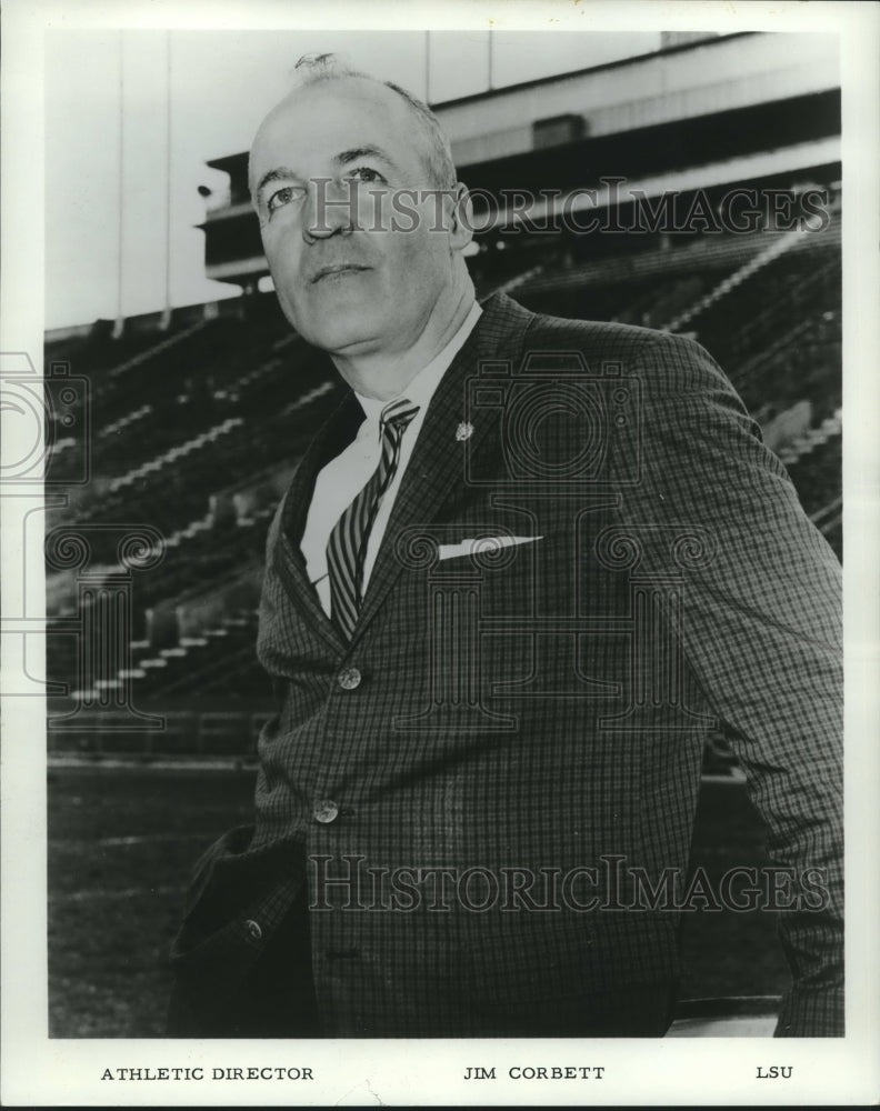 1967 Press Photo Jim Corbett, Louisiana State University Athletic Director - Historic Images