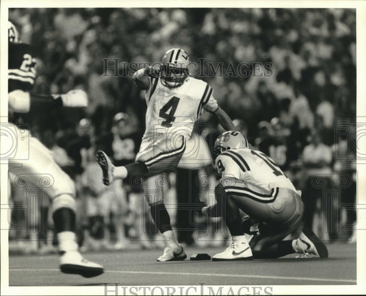 Press Photo Placekicker David Browndyke, Football Player in Game - nos09620- Historic Images