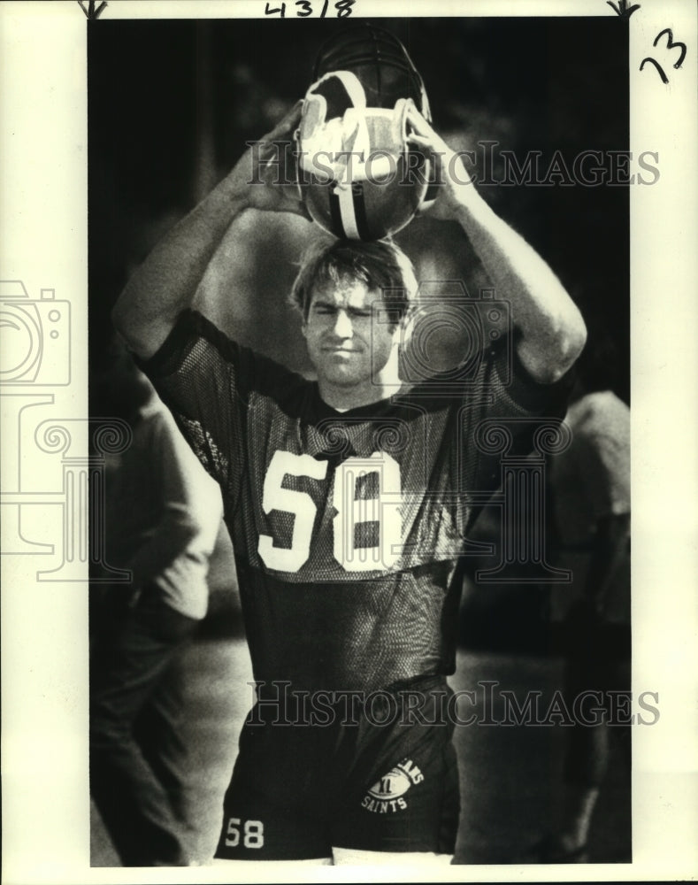 1981 Press Photo Joe Federspiel, Saints Football Player at Mini Camp - nos10351- Historic Images