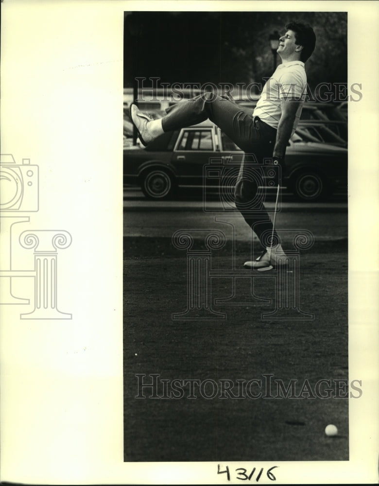 1987 Press Photo Joe Federspiel, Saints Football Player at Charity Golf Classic - Historic Images