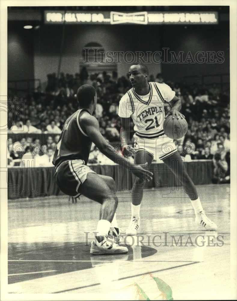 1989 Press Photo Howard Evans, Temple University Basketball Player - nos10367