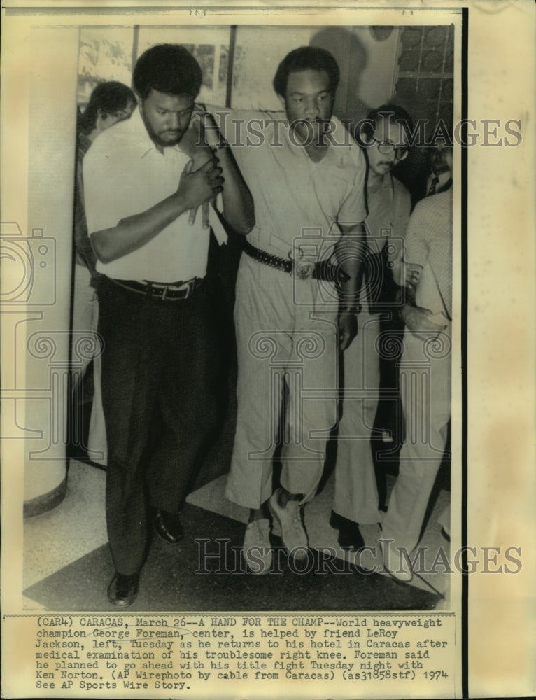 1974 Boxer George Foreman, World Heavyweight Champion in Caracas - Historic Images