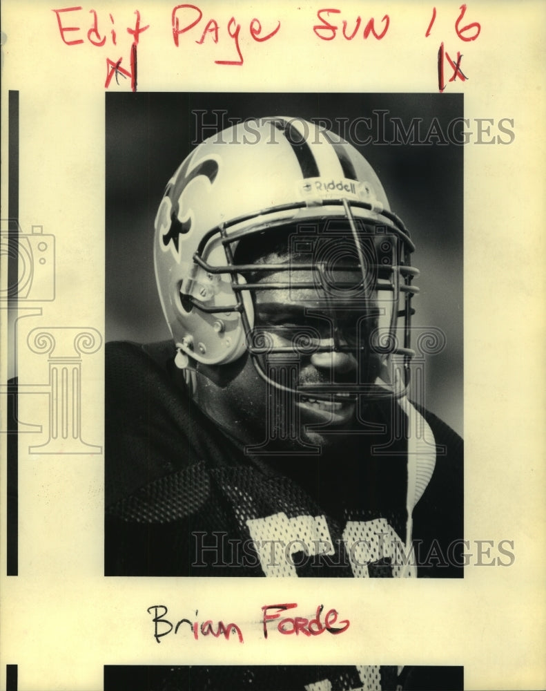 1990 Press Photo Brain Forde, Saints Football Player - nos10404 - Historic Images