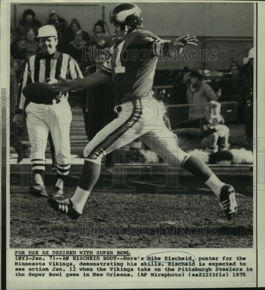 1975 Press Photo Mike Eischeid, Minnesota Vikings Football Player - nos10525 - Historic Images