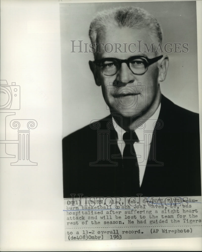 1963 Joel Eaves, Auburn Basketball Coach-Historic Images