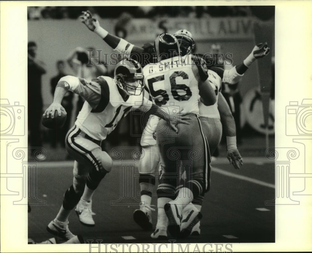 1989 Press Photo Jim Everett, Rams Football Player at Game with Saints - Historic Images