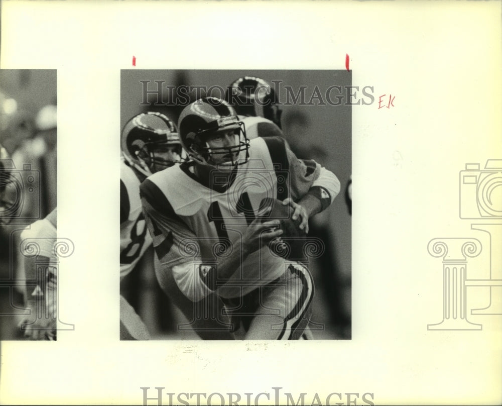 1990 Press Photo Jim Everett, Los Angeles Rams Football Player at Game - Historic Images
