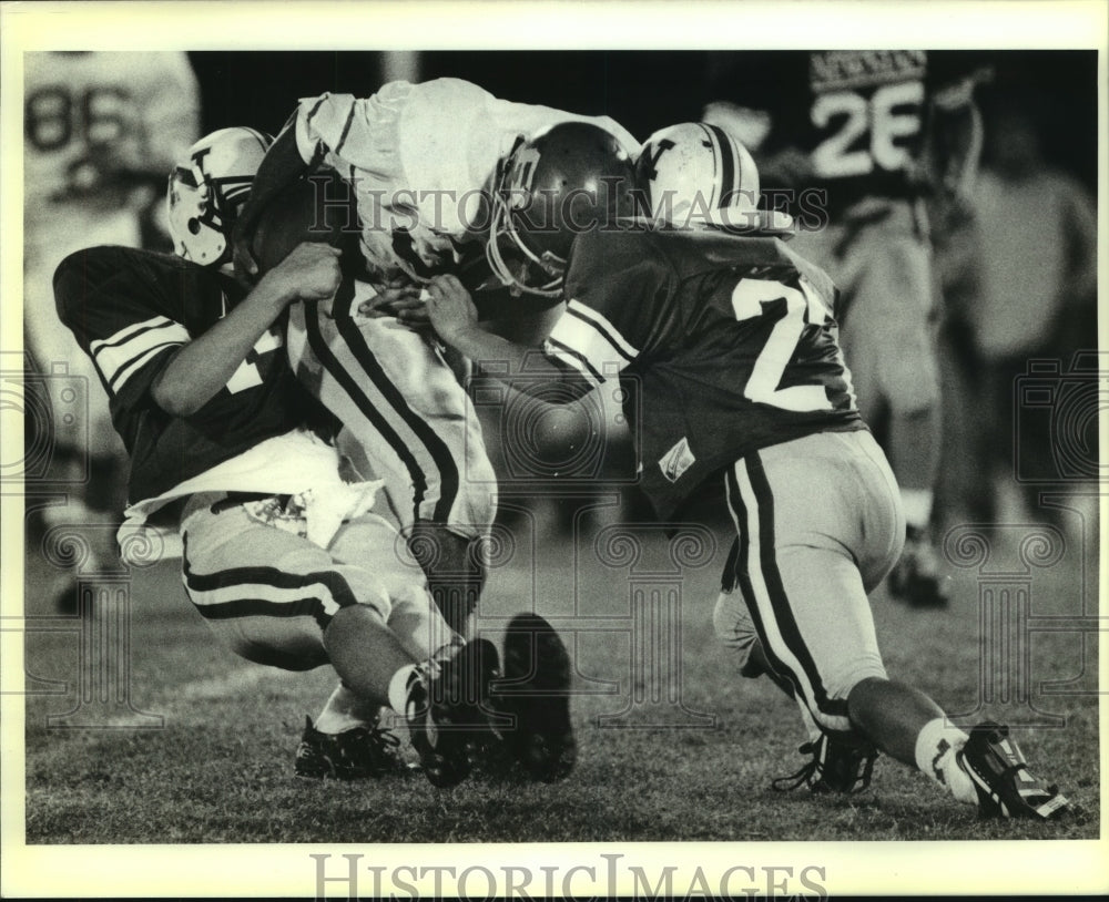 1989 Press Photo Michael Favor, Newman Football Player at Game with Redeemer- Historic Images