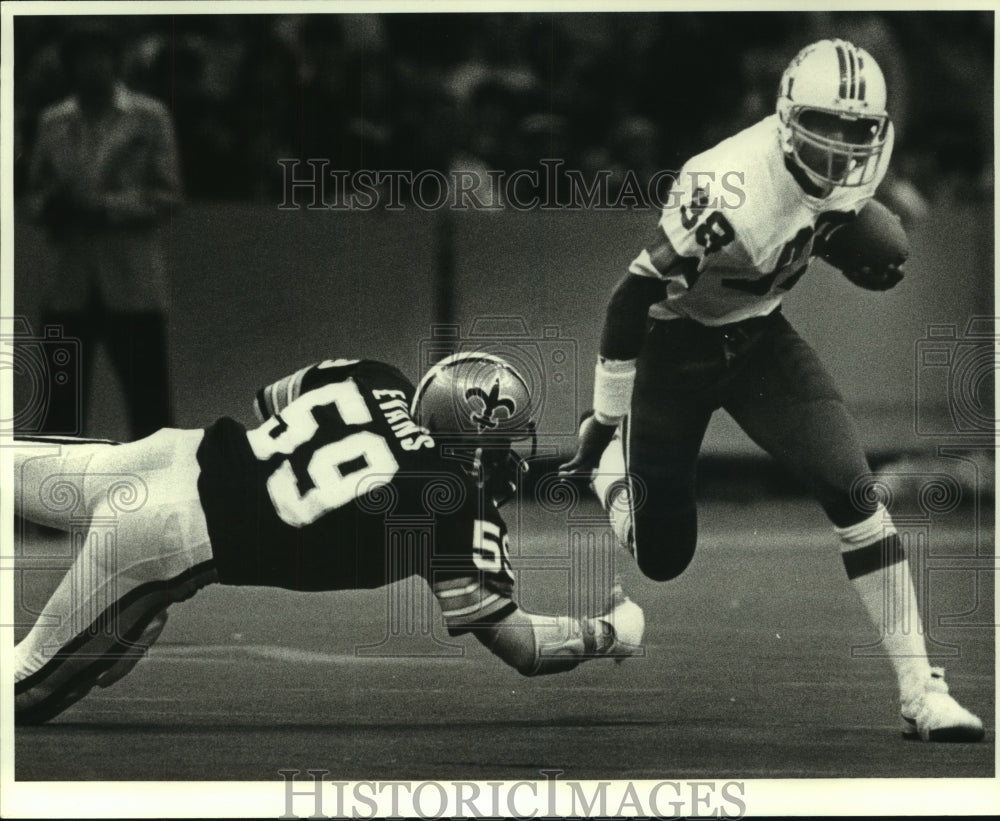 1980 Press Photo Chuck Evans, New Orleans Saints Football Player at Game - Historic Images