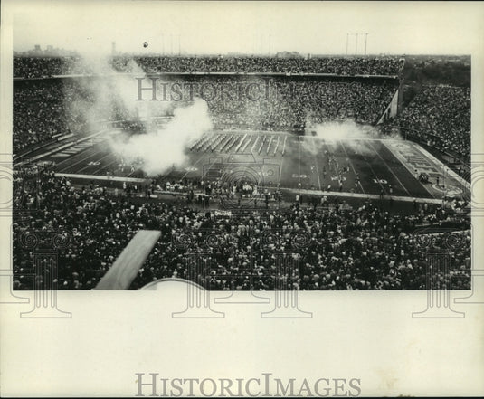 1970 Press Photo Football Game Halftime Show and Crowd at Stadium - nos11122- Historic Images