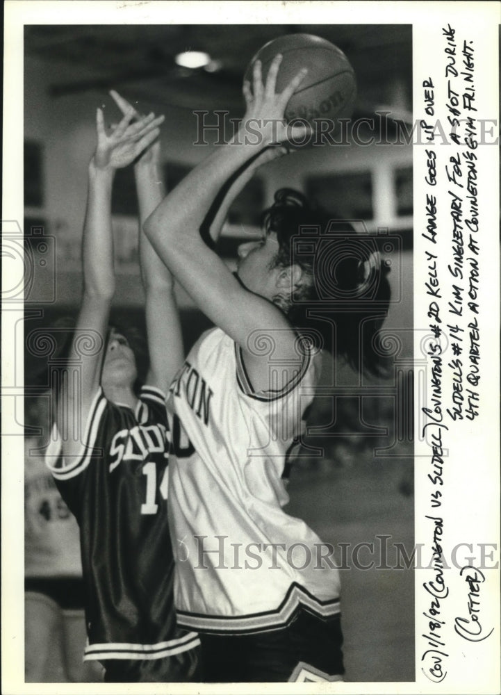 1992 Press Photo Covington&#39;s Kelly Lange and Slidell&#39;s Kim Singletary - Historic Images