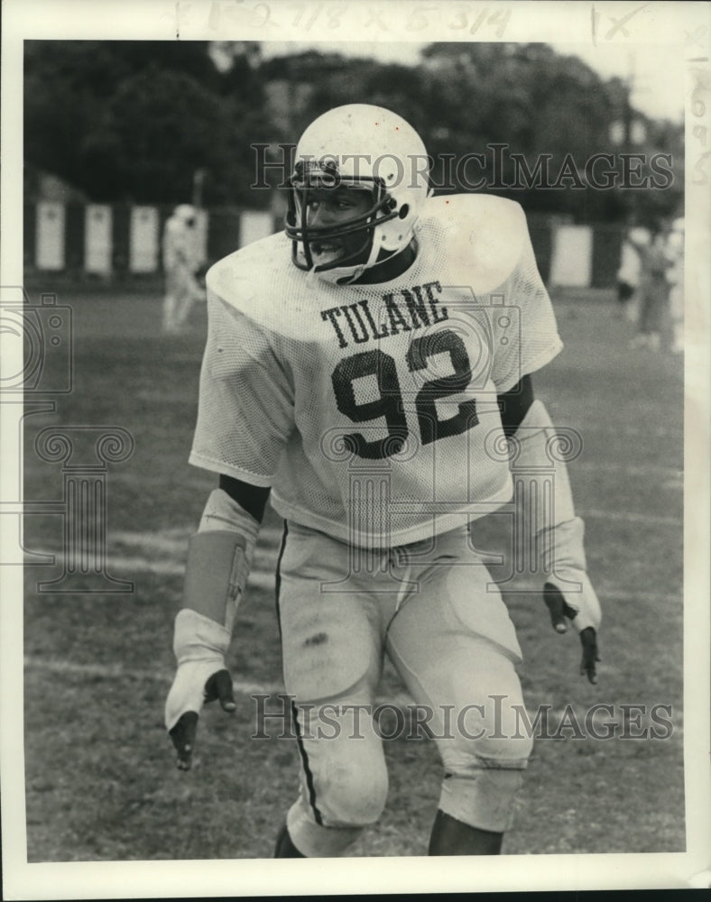 1982 Press Photo Tulane football player Zach Dixon - nos11650 - Historic Images