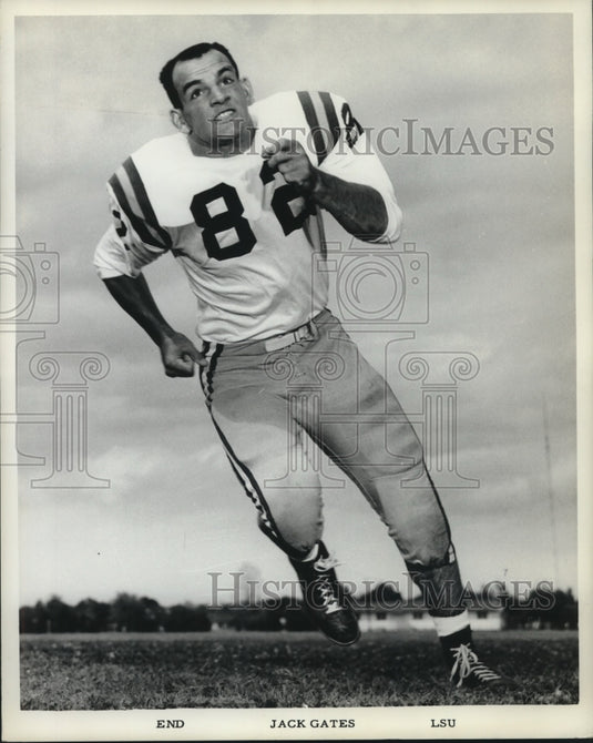 1967 Press Photo Football - Jack Gates, End of Louisiana State University - Historic Images