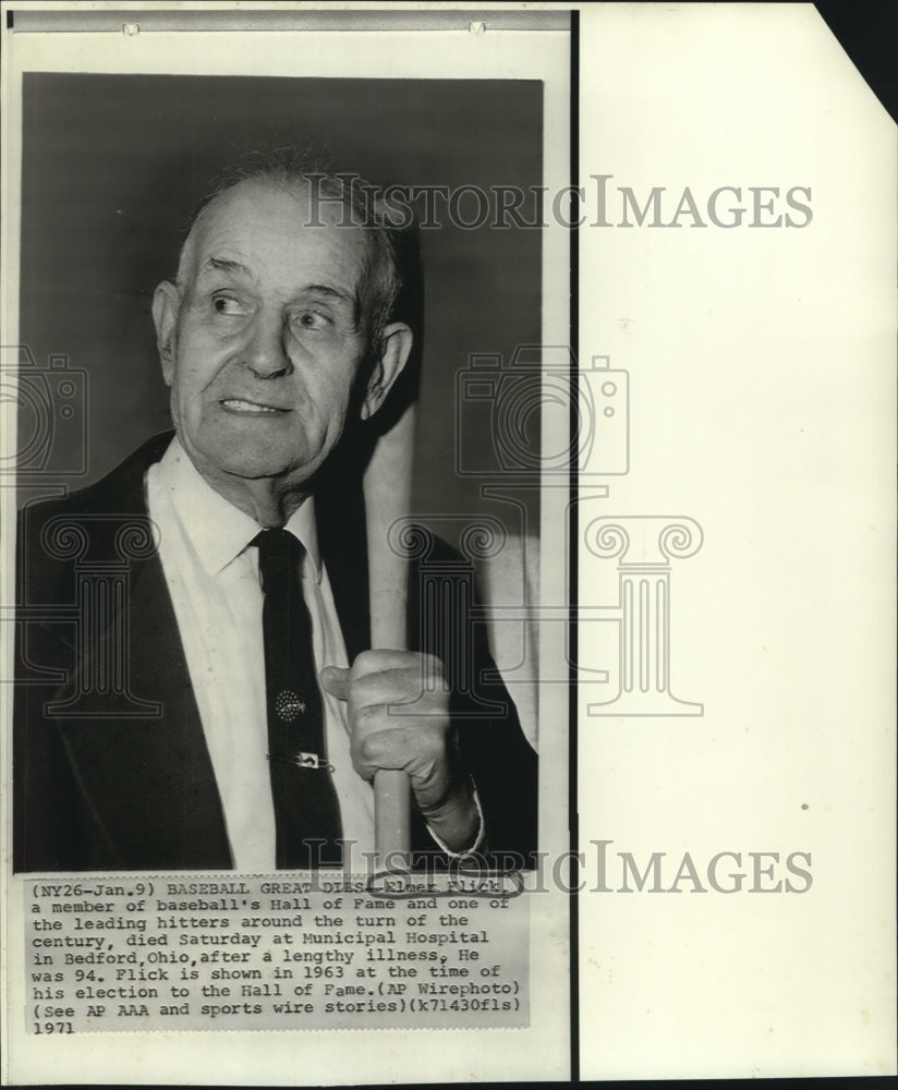 1963 Press Photo Elmer Flick, Baseball&#39;s Hall of Fame Member - nos11994 - Historic Images