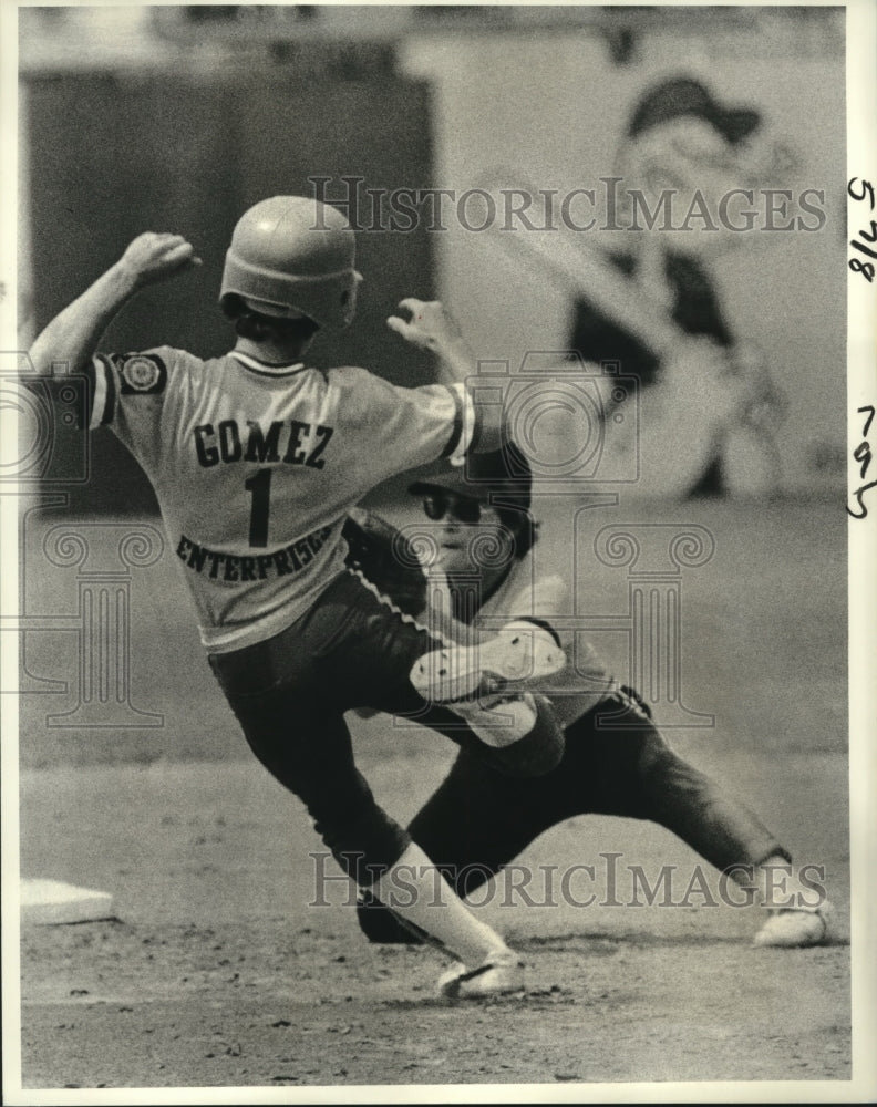 1981 Baseball-Dave Turner of Gomez, Out at Second by David Flettrich - Historic Images