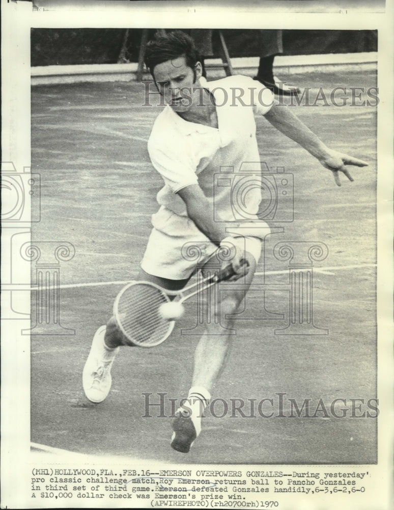 1970 Tennis Player Roy Emerson Playing in Pro Classic Challenge - Historic Images