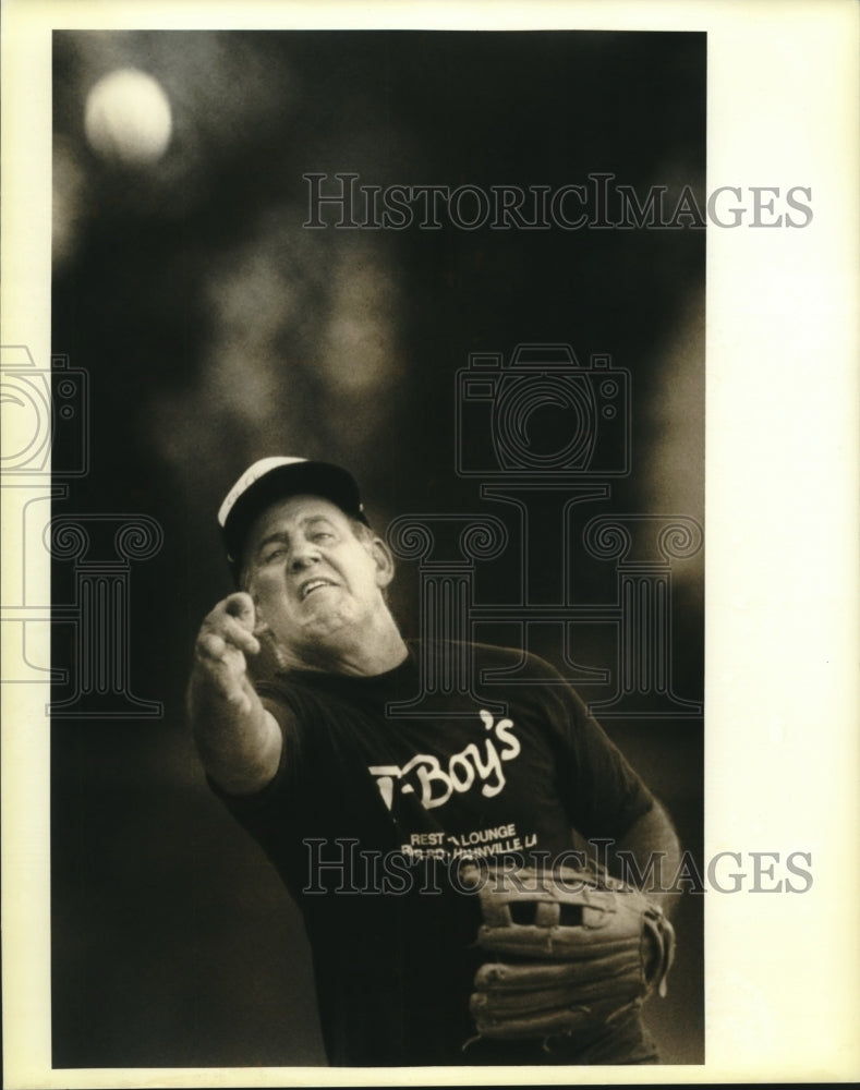 1990 Softball - Buddy Garver Pitches for T-Boys at Monsanto Park - Historic Images