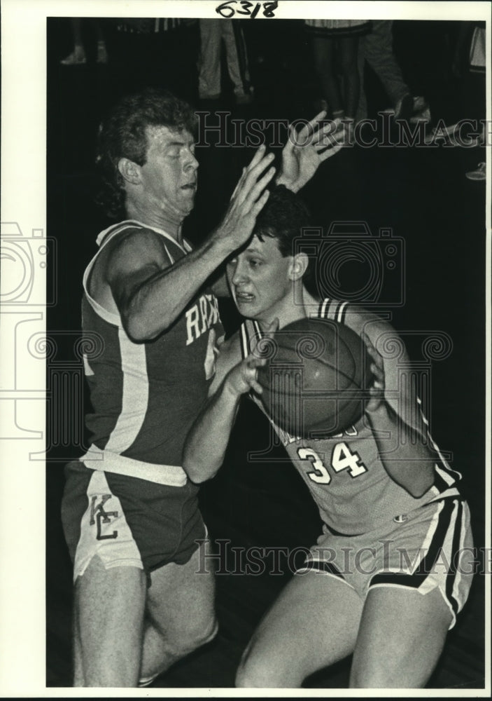 1986 Press Photo Delgado College and Kilgore play men&#39;s college basketball- Historic Images