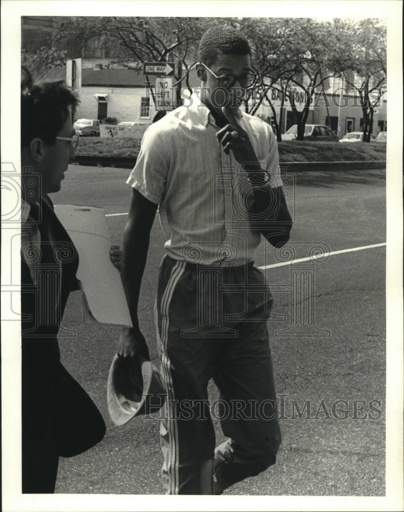 1985 Press Photo David Dominique, Tulane college basketball player - nos12137- Historic Images