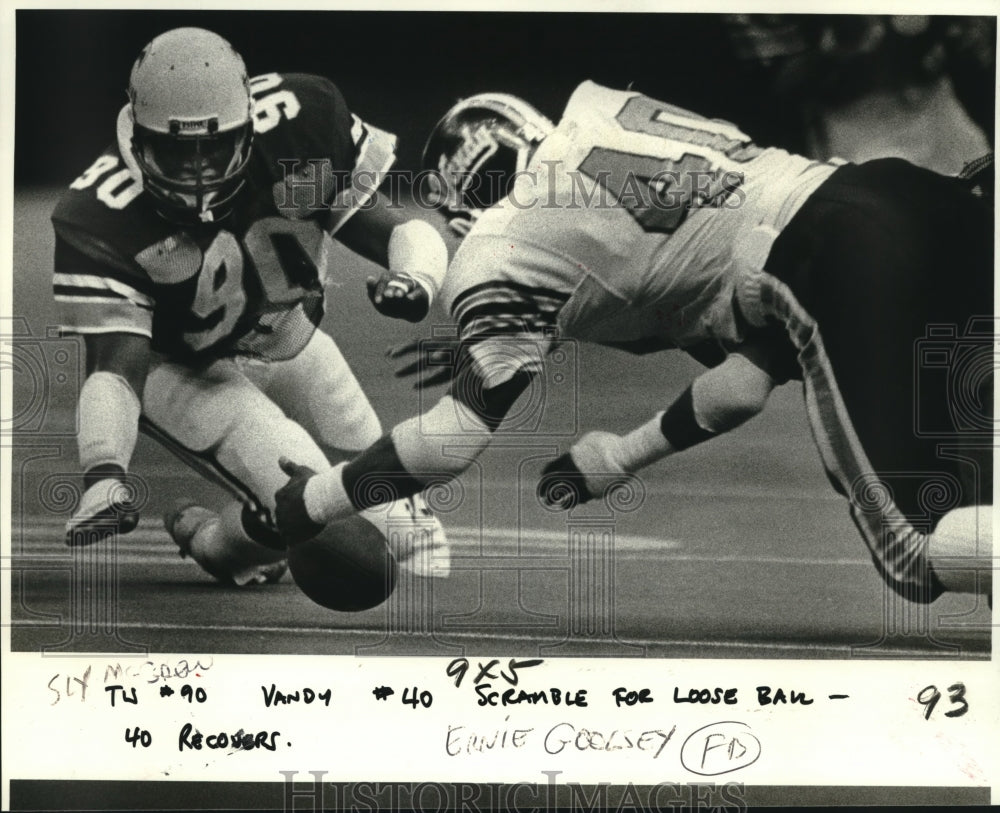 1988 Press Photo Tulane and Vanderbilt play college football - nos12424 - Historic Images