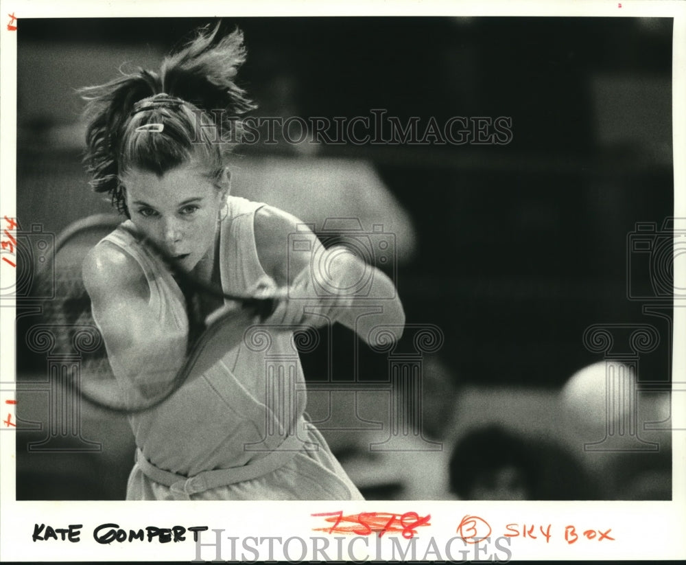1985 Press Photo Tennis Player Kate Gompert in Action - nos12491- Historic Images