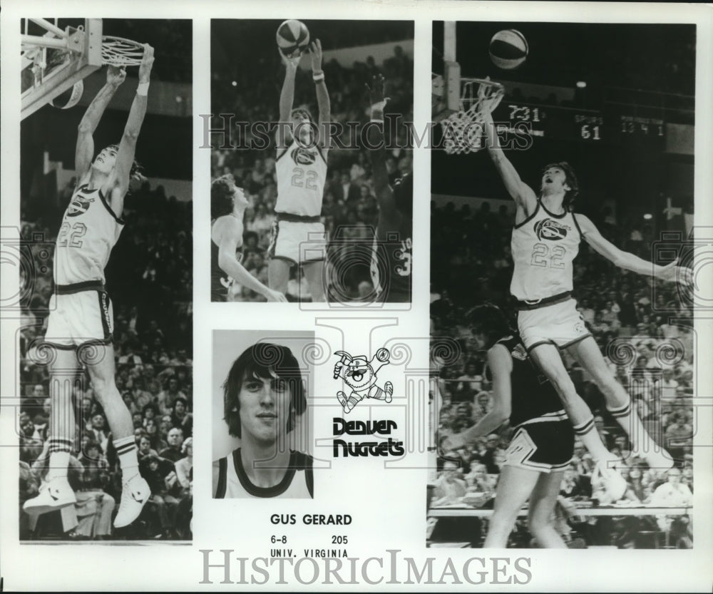 1978 Press Photo Denver Nuggets Basketball Player Gus Gerard - nos12505- Historic Images